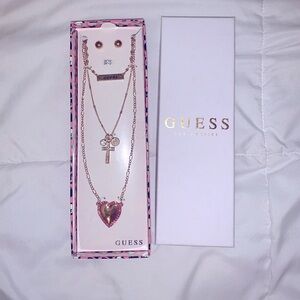 NWT Guess Gold necklace and earring set